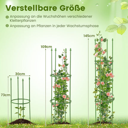 Set suport reglabil pentru plante de roșii – pachet de 2, metal, 3 înălțimi