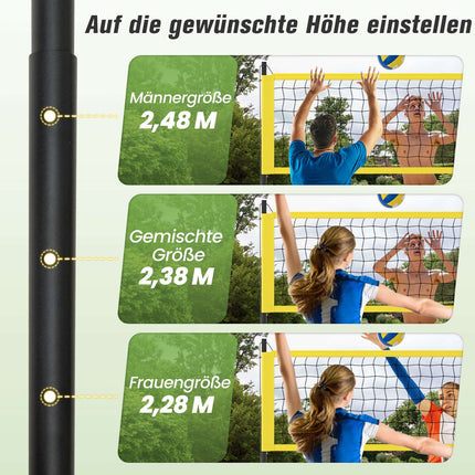 Set fileu de volei reglabil cu suport, 9,75 m x 90 cm