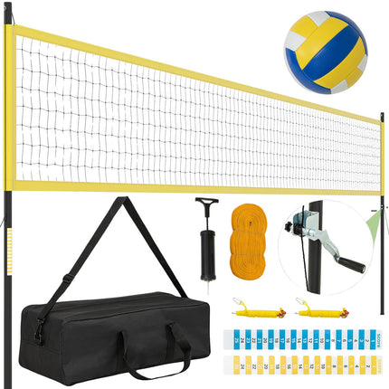 Set fileu de volei reglabil cu suport, 9,75 m x 90 cm
