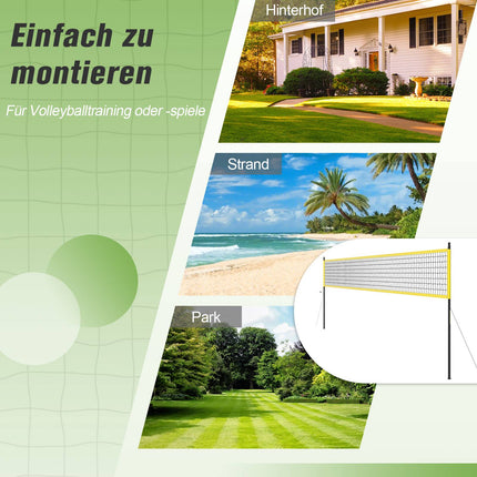 Set fileu de volei reglabil cu suport, 9,75 m x 90 cm