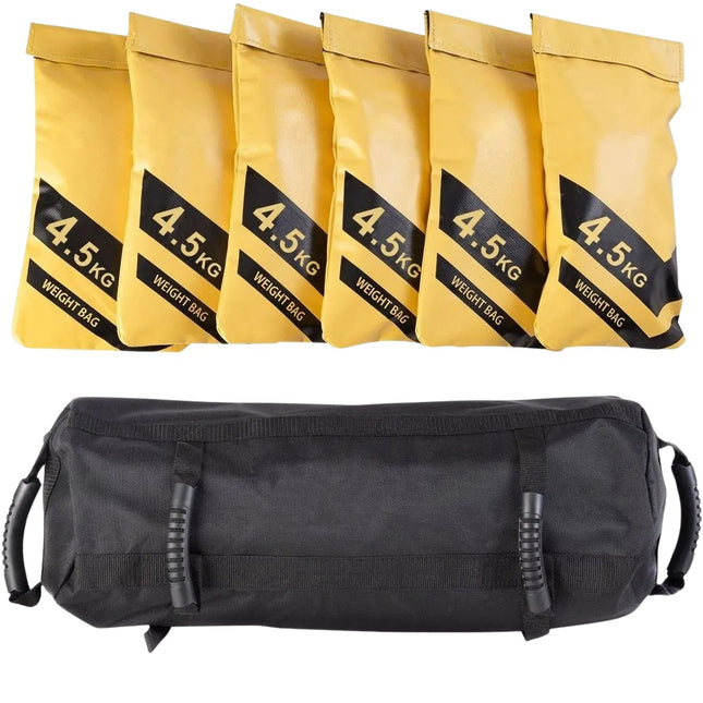 Sac de nisip cu greutate reglabilă 27 kg, 6 saci de umplere de 4,5 kg, Oxford durabil