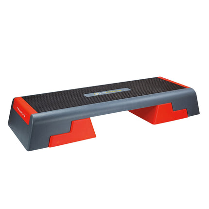 Platformă Aerobic Step, Înălțime reglabilă, Negru/Roșu