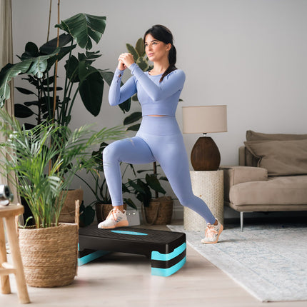 Platformă Aerobic Step, Black-Mint, Înălțime reglabilă