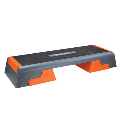 Platformă de trepte aerobică, negru/portocaliu, suprafață anti-alunecare
