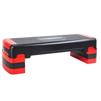 Platformă Aerobic Step, Negru-Roșu, Înălțime reglabilă