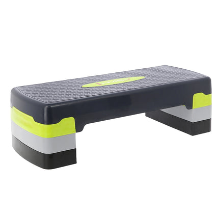 Platformă de trepte aerobică, verde/gri, înălțime reglabilă