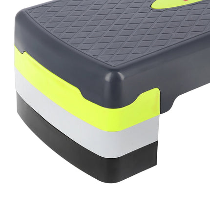 Platformă de trepte aerobică, verde/gri, înălțime reglabilă