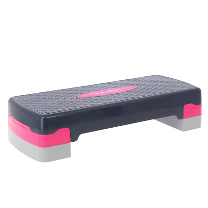 Platformă de trepte aerobică, roz/gri, înălțime reglabilă