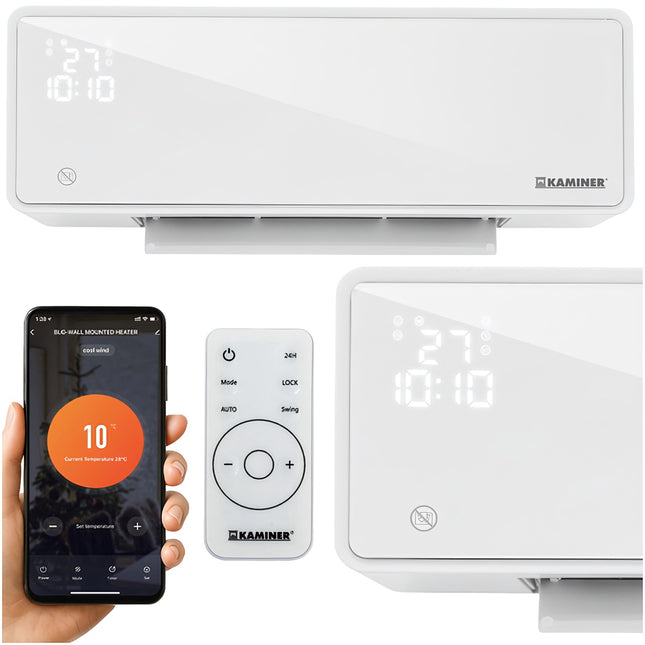 Perdea de aer încălzitoare, 2000W, montare pe perete, control WiFi