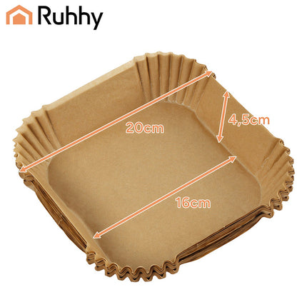 Inserții de hârtie pentru friteuza cu aer, 100 buc., 16x16 cm, acoperite cu silicon
