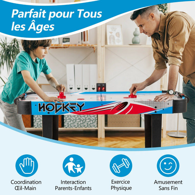 Masă de hochei pe aer 48 inch, tabelă de scor LED, ventilator 12V