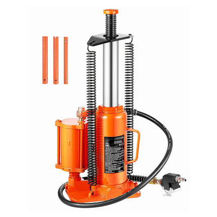Air Hydraulic Bottle Jack, 12 Ton, 265–505 mm Lift