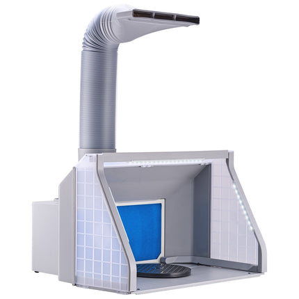 Airbrush Spray Booth, Dual Fans, LED Lights, Hose