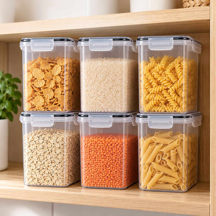 Airtight Food Storage Container Set with Click-Lock Lids, 10 Pieces, Mid-Height