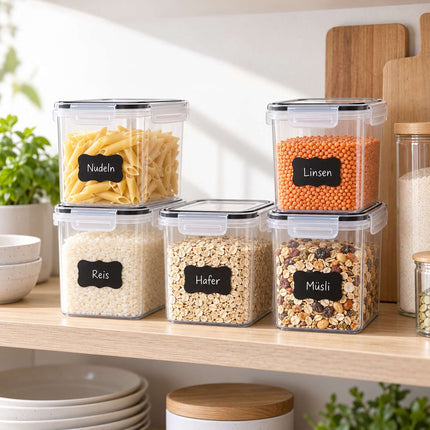 Airtight Food Storage Container Set with Click-Lock Lids, 10 Pieces, Mid-Height