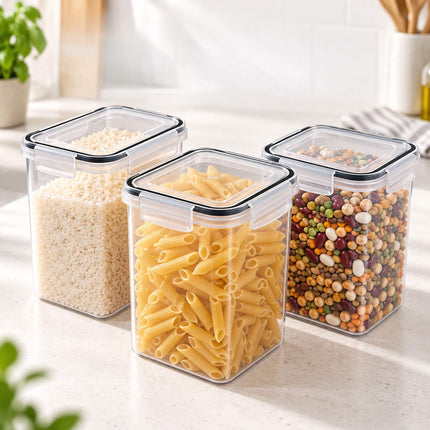 Airtight Food Storage Container Set with Click-Lock Lids, 10 Pieces, Mid-Height