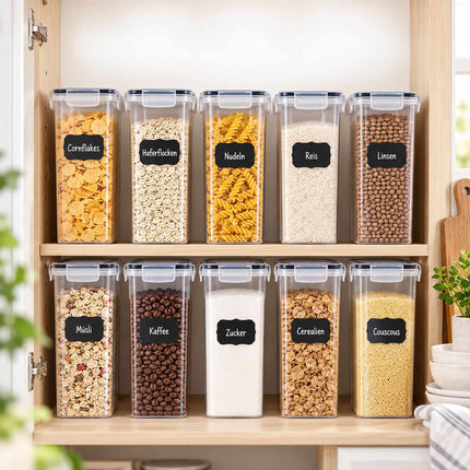Airtight Food Storage Container Set with Click-Lock Lids, 10 Pieces, Tall