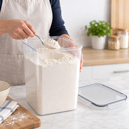 Airtight Food Storage Containers Set of 2 with Labels, Transparent