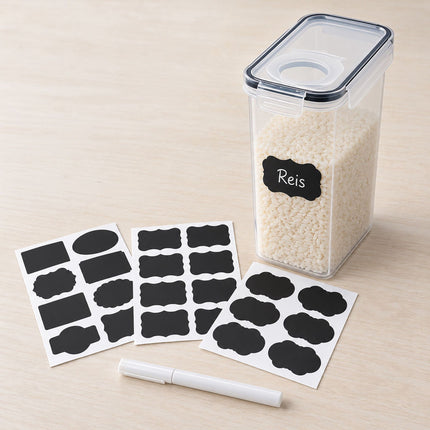 Airtight Food Storage Containers Set of 4 with Labels, Transparent