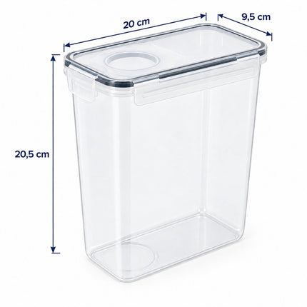 Airtight Food Storage Containers Set of 6 with Labels, Transparent