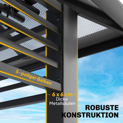 Pavilion de grădină din aluminiu 3,6x3m cu plasă de țânțari