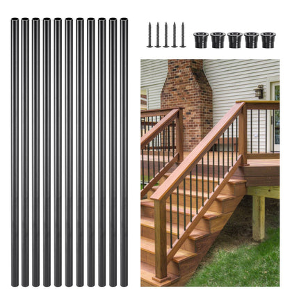 Aluminum Stair Balusters, 101 Pack, 26 In, Matte Black
