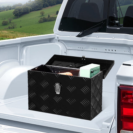 Aluminum Truck Bed Tool Box, 16 x 7.5 x 10 in, Black