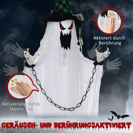 Dispozitiv animat de Halloween - Fantoma tremurând cu ochi roșii