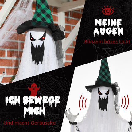 Dispozitiv animat de Halloween - Fantoma tremurând cu ochi roșii