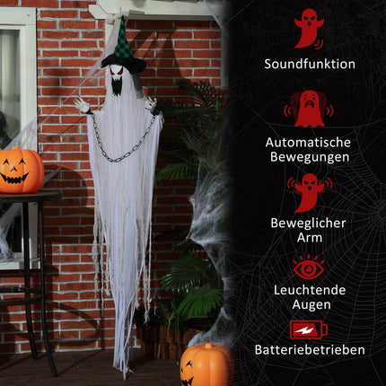 Dispozitiv animat de Halloween - Fantoma tremurând cu ochi roșii