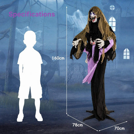 Animated Halloween Vampire with LED Lights for Yard and Lawn