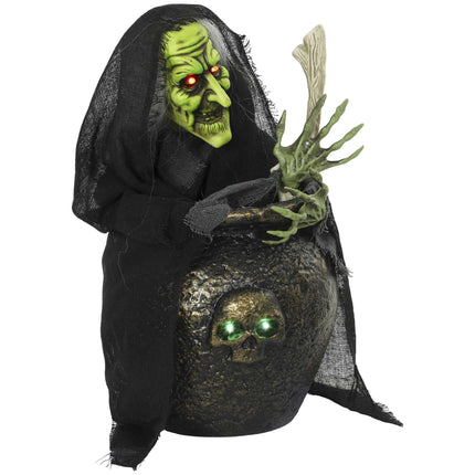 Vrăjitoare animată de Halloween cu lumini și activare sonoră