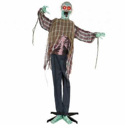 Zombi de Halloween animat în mărime naturală, 170 cm, activat prin sunet