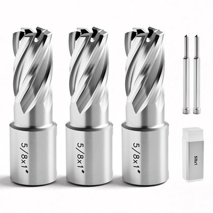 Annular Cutter Set, 5-Pc Weldon Shank, 5/8 in HSS