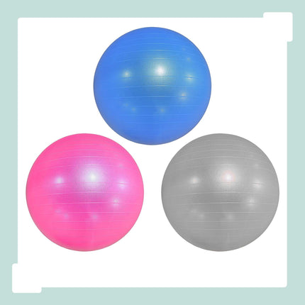 Anti-Burst Exercise Ball with Pump and Stopper, Max. 150 kg, Grey