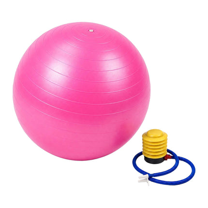 Anti-Burst Exercise Ball with Pump and Stopper, Max. 150 kg, Pink