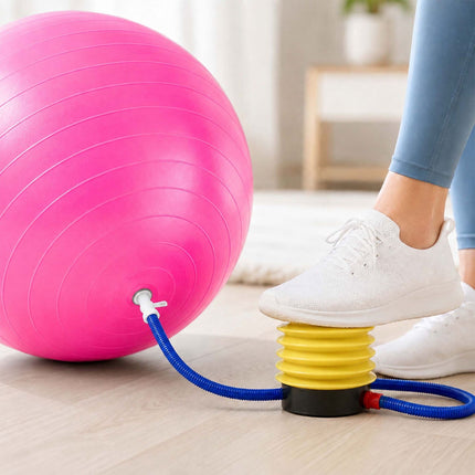 Anti-Burst Exercise Ball with Pump and Stopper, Max. 150 kg, Pink