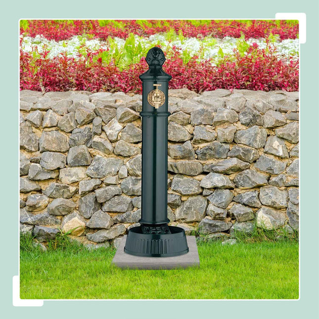 Fântână antică cu coloană, robinet și bazin - 83 cm