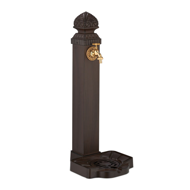 Fântână coloană de grădină antică cu robinet și bazin, 77 cm