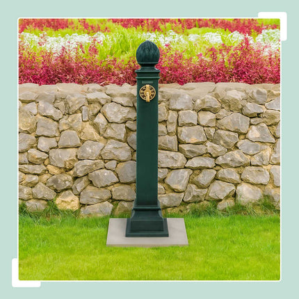 Fântână antică de grădină cu robinet auriu, 80 cm