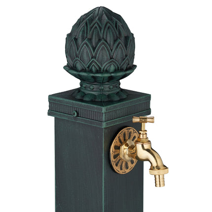 Fântână antică de grădină cu robinet auriu, 80 cm