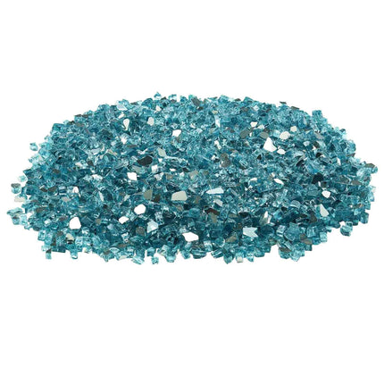 Aqua Blue Reflective Fire Pit Glass, 10 lb, 1/2 Inch