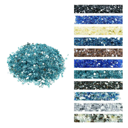 Aqua Blue Reflective Fire Pit Glass, 10 lb, 1/2 Inch