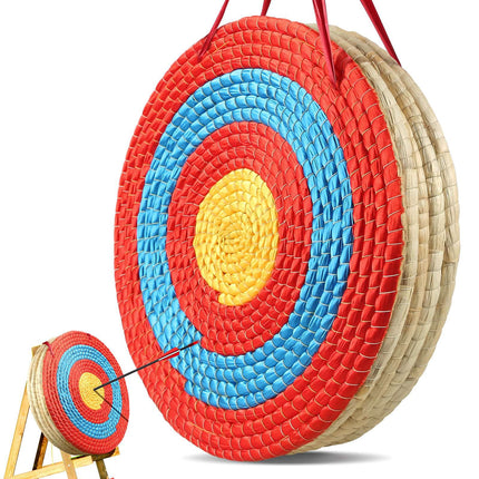 Archery Target 20 Inch, 5-Layer Straw Round With Handle