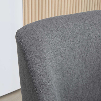 Armchair Lounge chair with padded linen look, dark grey