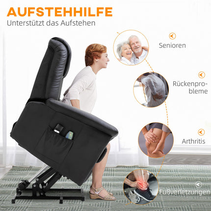 Electric armchair with heating and remote control