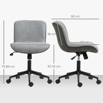 Scaun de birou fara brate, inaltime reglabila, pivotant, gri