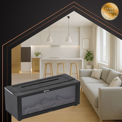Aroma Diffuser 150 ml with LED Fireplace Flame Effect, Remote Control, Timer