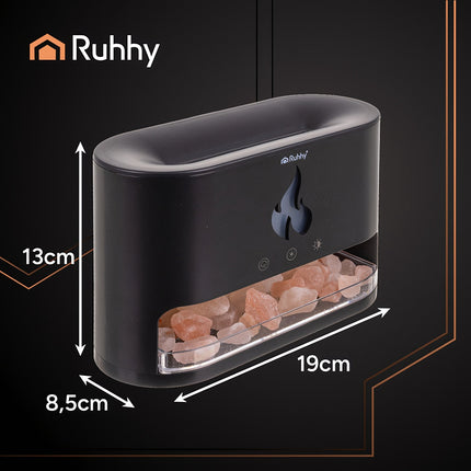 Umidificator cu difuzor de arome, 250 ml, efect de șemineu cu LED