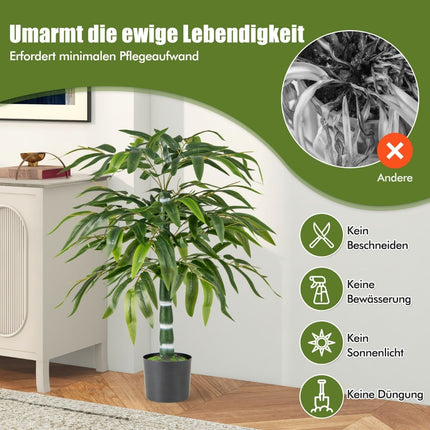 Set de plante artificiale din bambus, 100 cm, cu ghiveci, pachet de 2